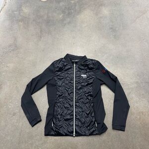Black Zip-Up Jacket with Logo kjus golf women medium